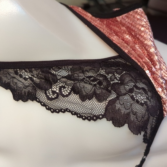 The Escante Collection Women's Racerback Bra w/Sequins and Lace Size Small/Med - Picture 6 of 10